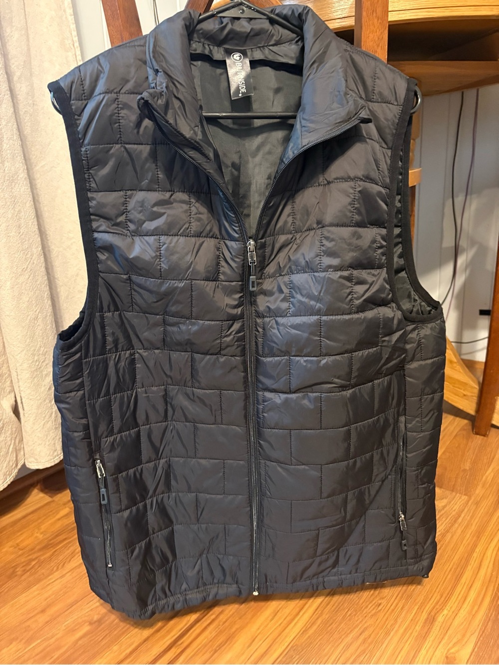 burnside Quilted Puffer Vest in Black